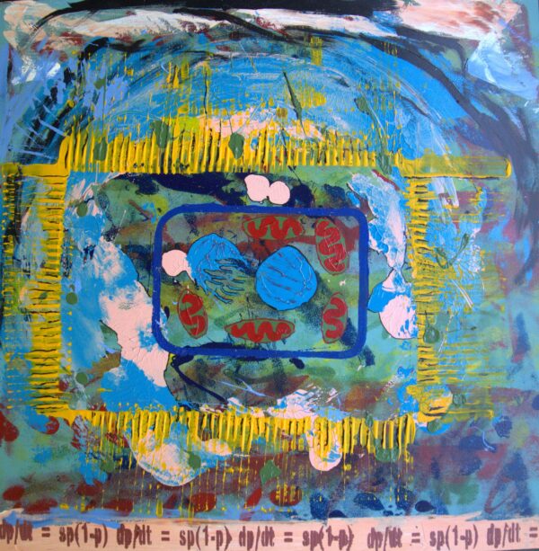 Painting of Mitochondria along with an equation